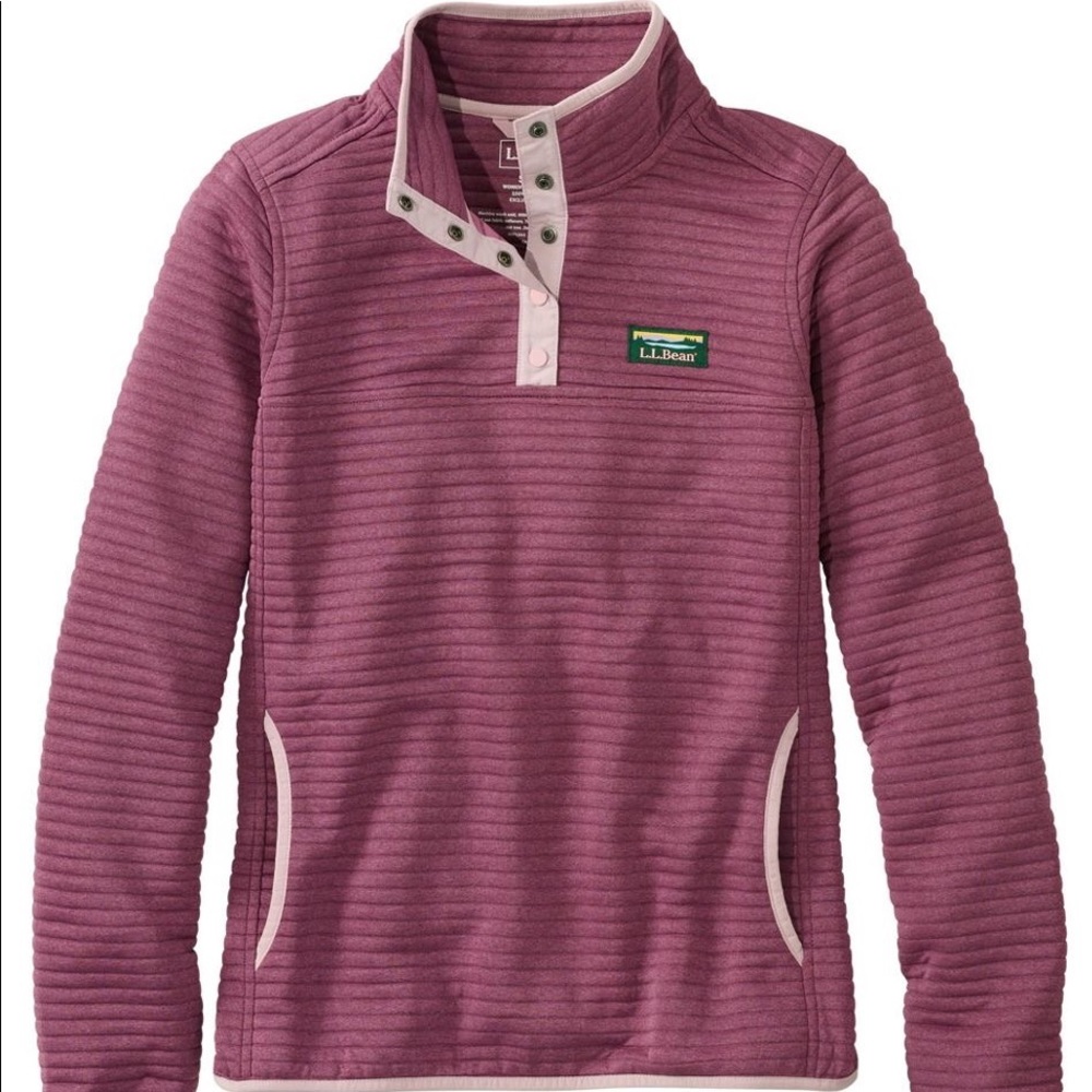 LL Bean Women’s Airlight Knit Pullover Bramble Berry Heather